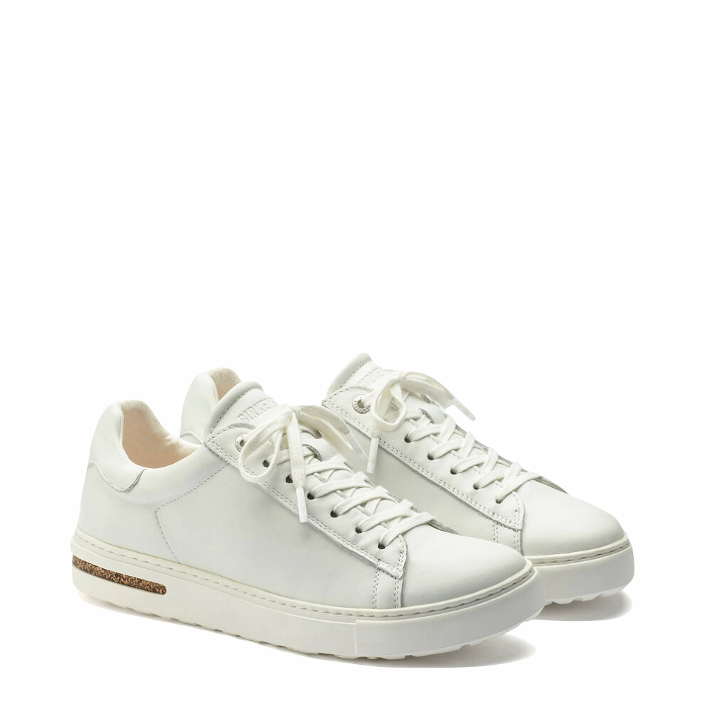 Birkenstock Women's Bend Leather Sneaker in White Calm Grey Minimal Choice