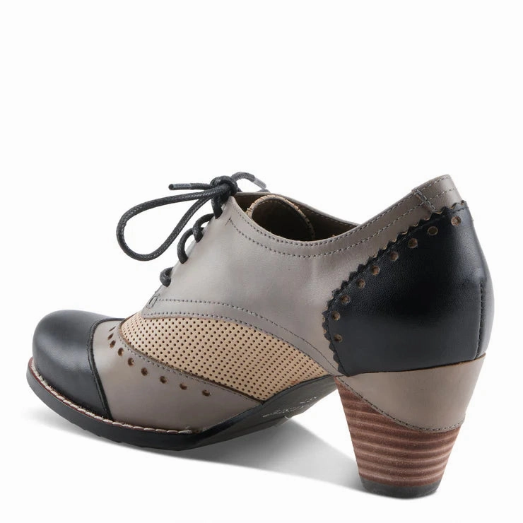 Prime Step Seamless Style Spring Step Women's Bardot Tie Pump in Black Multi