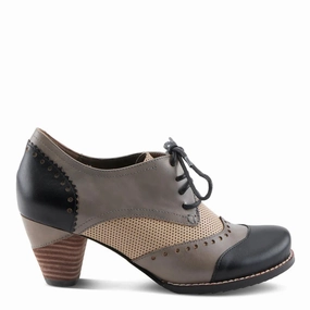 Spring Step Women's Bardot Tie Pump in Black Multi Everyday Balance Soft Roll