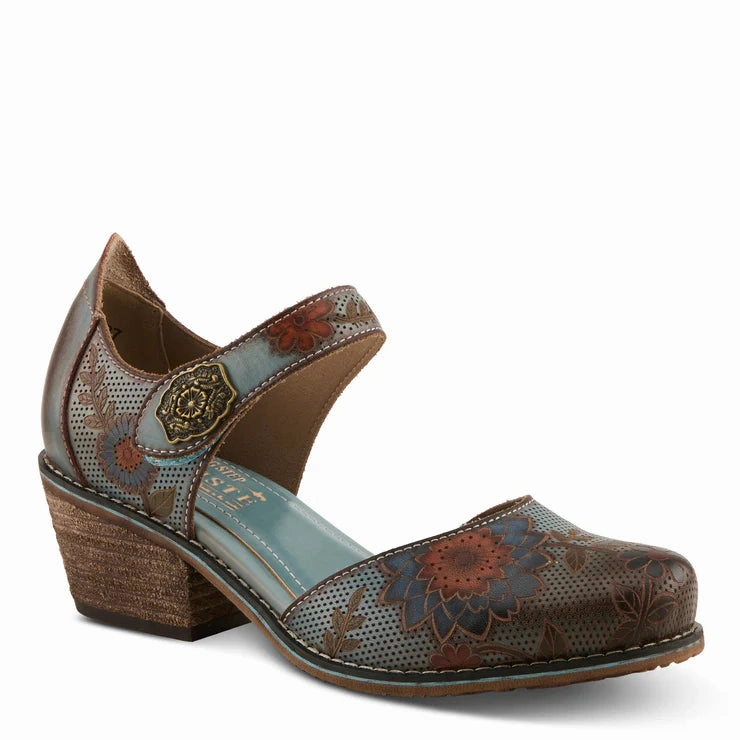 Spring Step Women's Cabracho Heeled Mary Jane in Blue Multi Flex Comfort