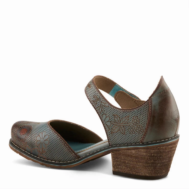 Spring Step Women's Cabracho Heeled Mary Jane in Blue Multi Tailored Office