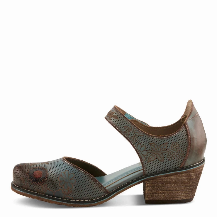 Sun Proof Spring Step Women's Cabracho Heeled Mary Jane in Blue Multi