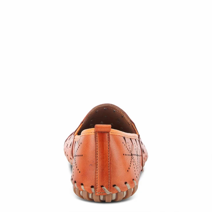 Spring Step Women's Fusaro Slip On Flat in Orange Flower Path Flower Step