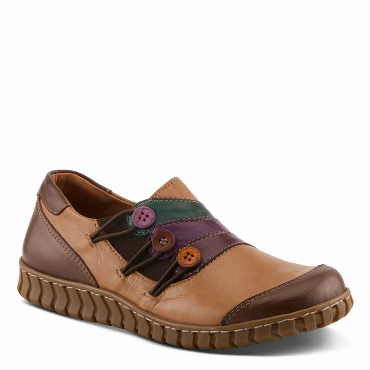 Range Hike Spring Step Women's Neeta Slip On Shoe in Camel Multi