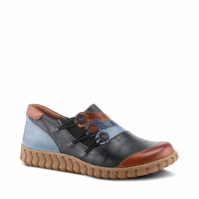 Spring Step Women's Neeta Slip On Shoe in Navy Multi City Friendly