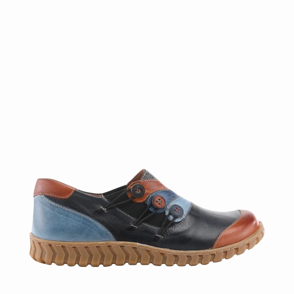 Rose Glow Spring Step Women's Neeta Slip On Shoe in Navy Multi