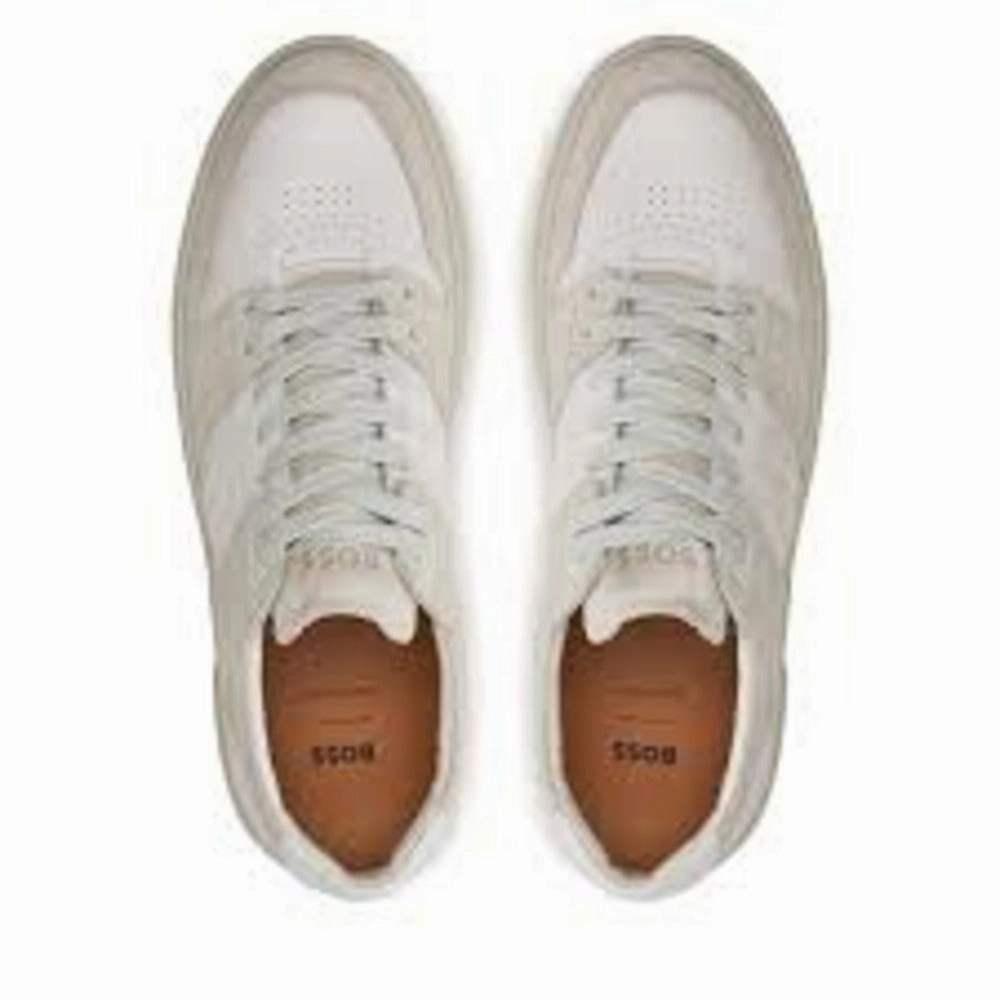 ArchSupport Hugo Boss Men's Gary Suede Leather Tennis Sneakers, Open White