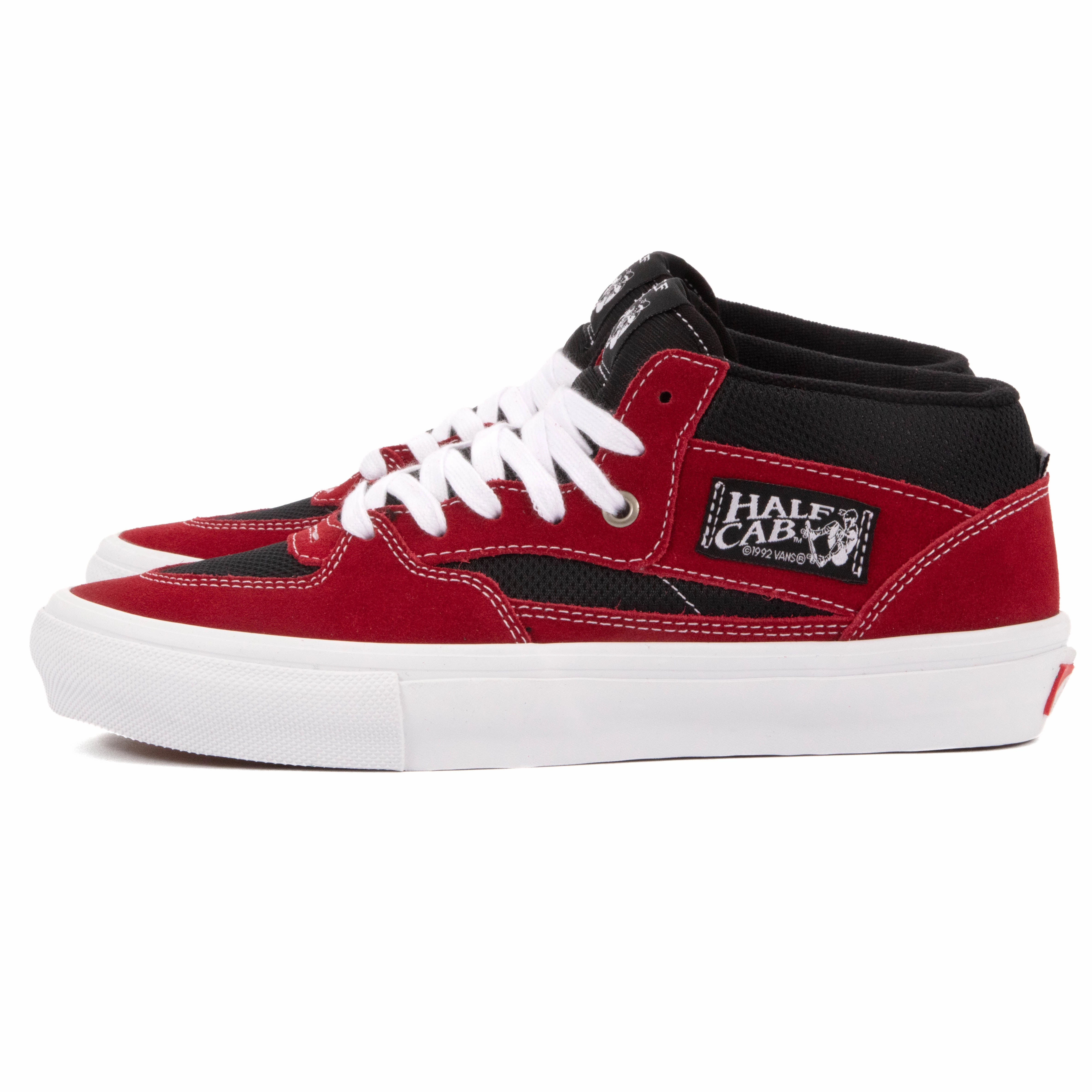 Vans - Skate Half Cab (Red/Black) biomechanical running shoes narrow shoes