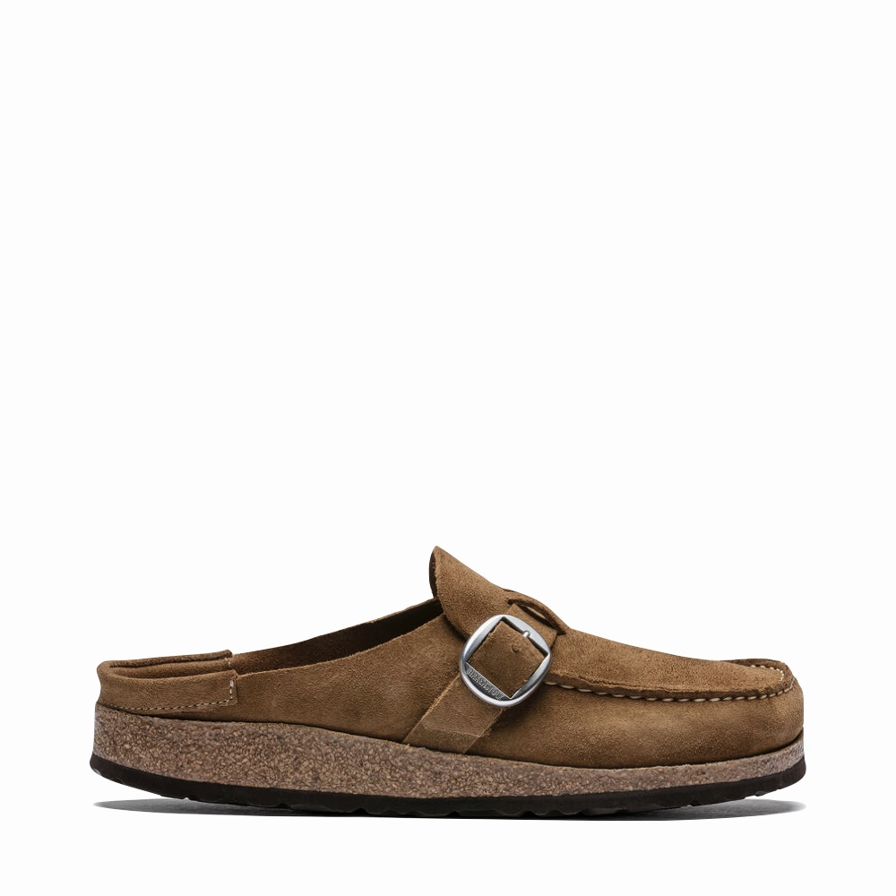 Birkenstock Women's Buckley Suede Clog in Tea Brown Sandal Style