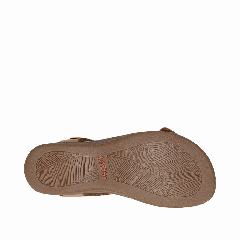 Taos Women's The Show Leather Sandal in Caramel Comfy Shoes