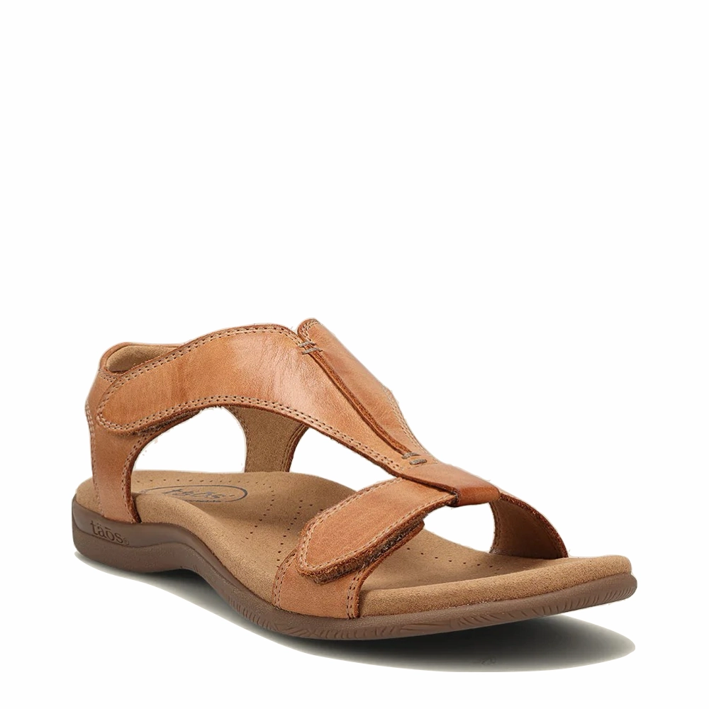 Heel Support Style Match Taos Women's The Show Leather Sandal in Caramel