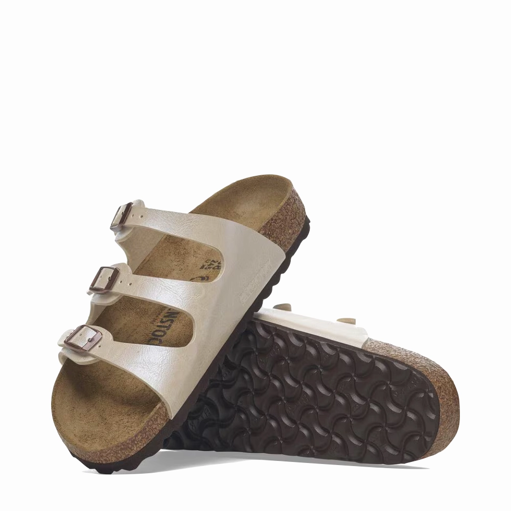 Birkenstock Women's Florida Birko-Flor Sandal in Graceful Pearl White Island Time