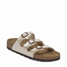 Casual Footwear for Beach cool shoes Birkenstock Women's Florida Birko-Flor Sandal in Graceful Pearl White