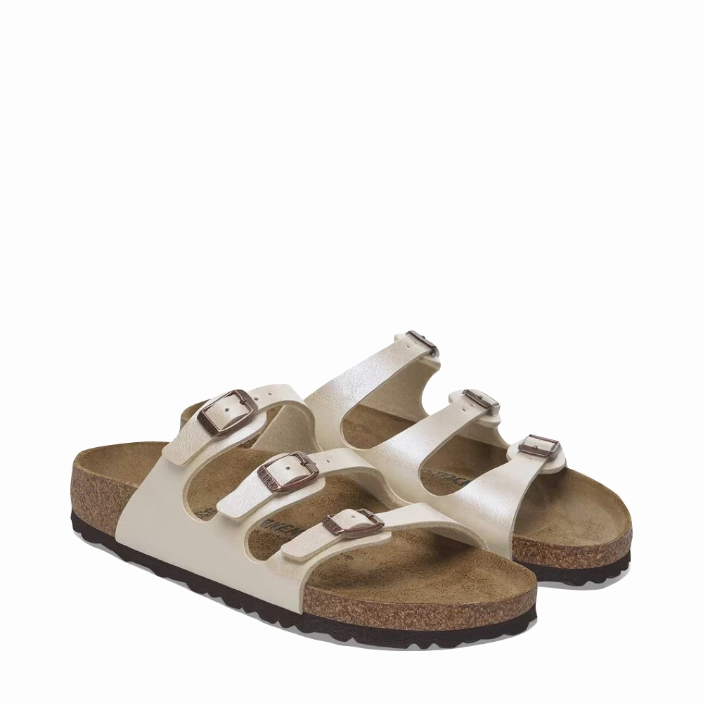 Practical And Stylish Footwear Birkenstock Women's Florida Birko-Flor Sandal in Graceful Pearl White