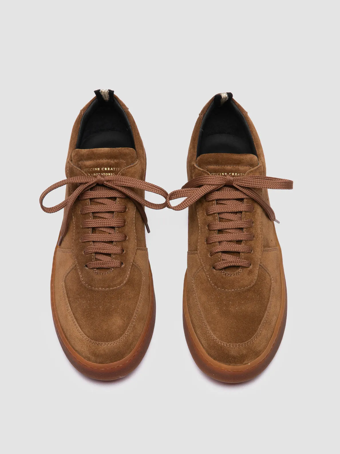 ASSET 001 - Brown Suede Low Top Sneakers joggers Padded collar