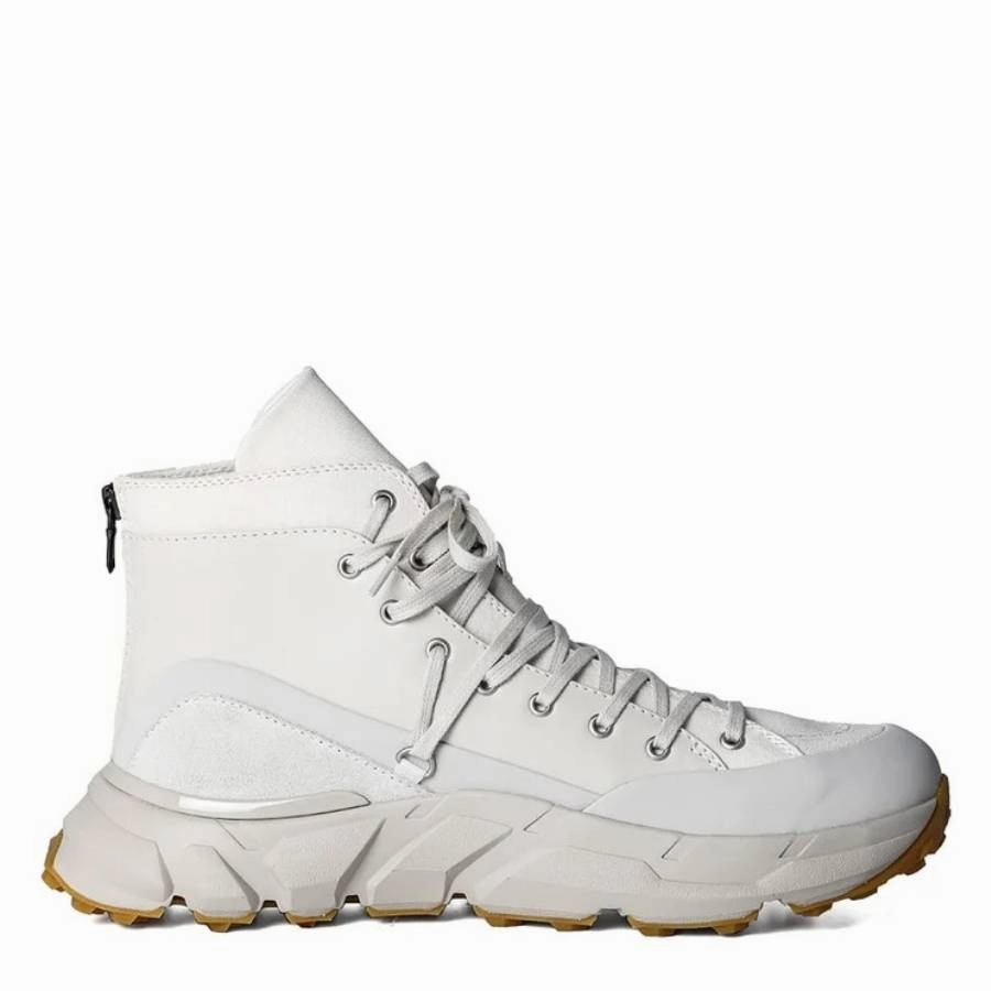 Viridi-Anne Men's Ivory Mid-Cut Lace-Up Sneakers made - to - order running shoes