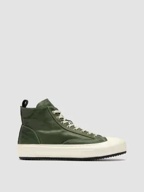 MES DD 002 - Green Leather Sneakers high - rebound shoes reinforced - toe running shoes
