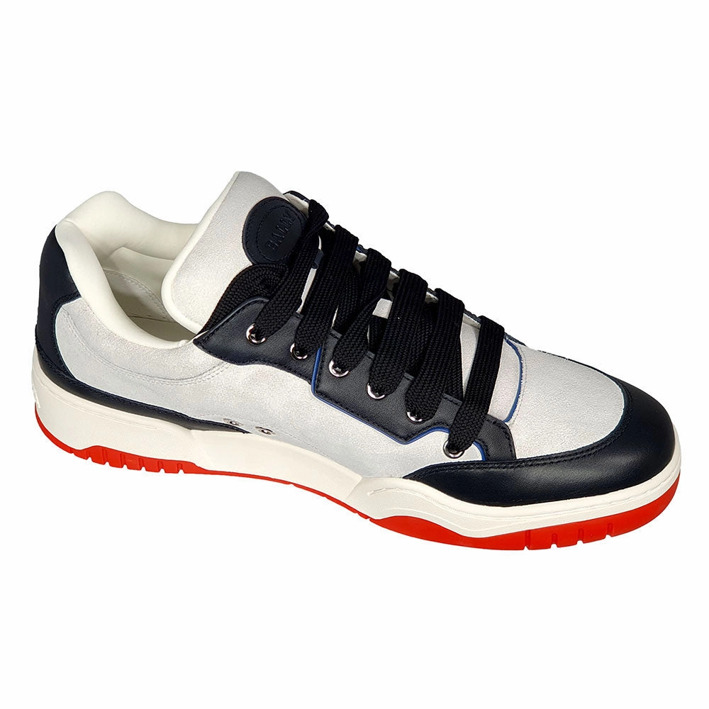 synthetic running shoes running in a track meet shoes Bally Kiro 6303812 Men's Black & White Calf Leather Sneakers