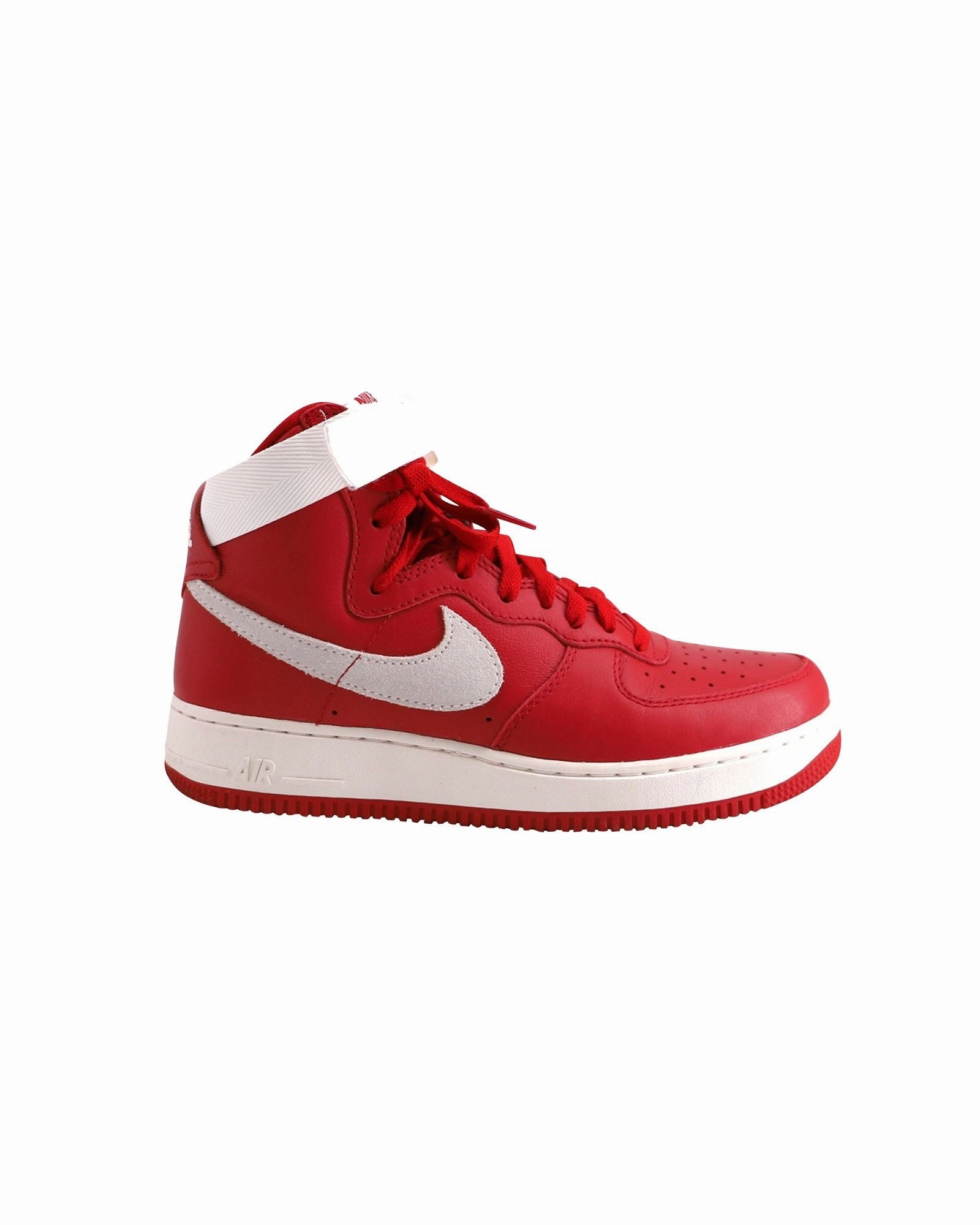 road accessory advanced shoes Nike Air Force 1 High 'Nai Ke' Sneaker in Gym Red and White Summit Leather