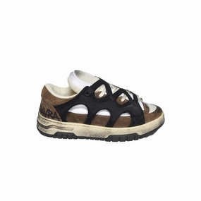 special - running Sneakers In Suede Leather Brown And White Danilo Paura