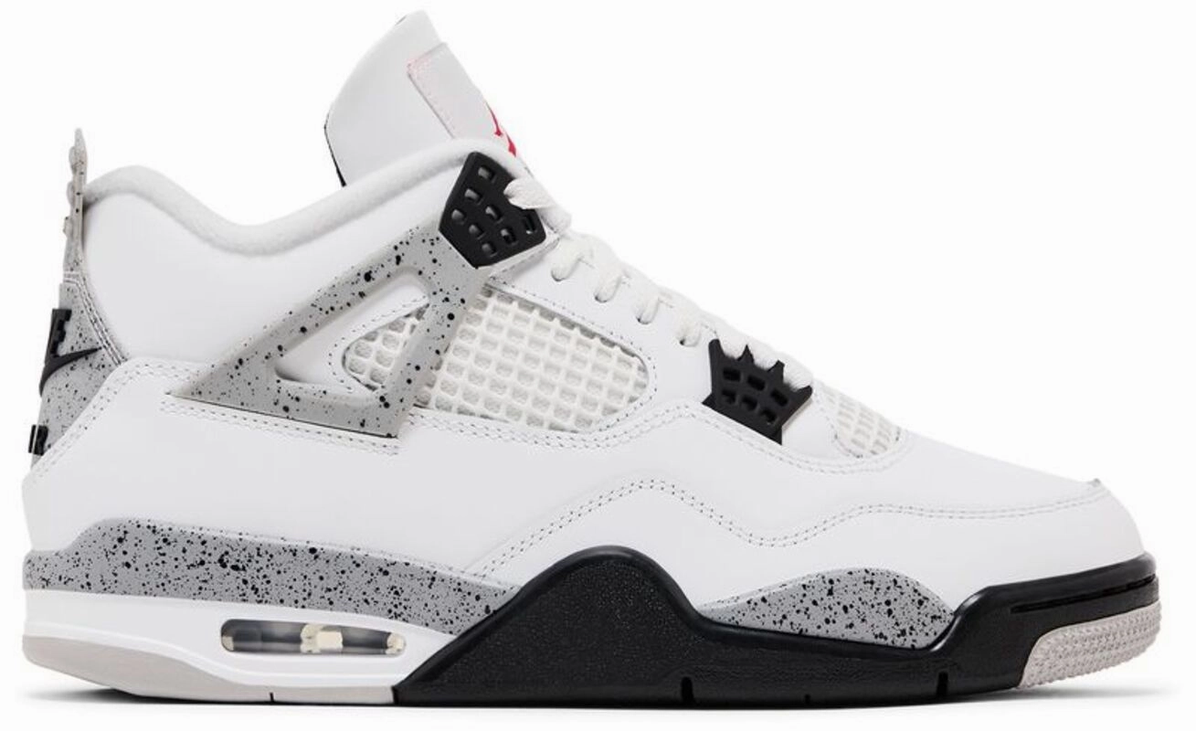 Jordan 4 Retro White Cement (2025) hook - and - loop running shoes