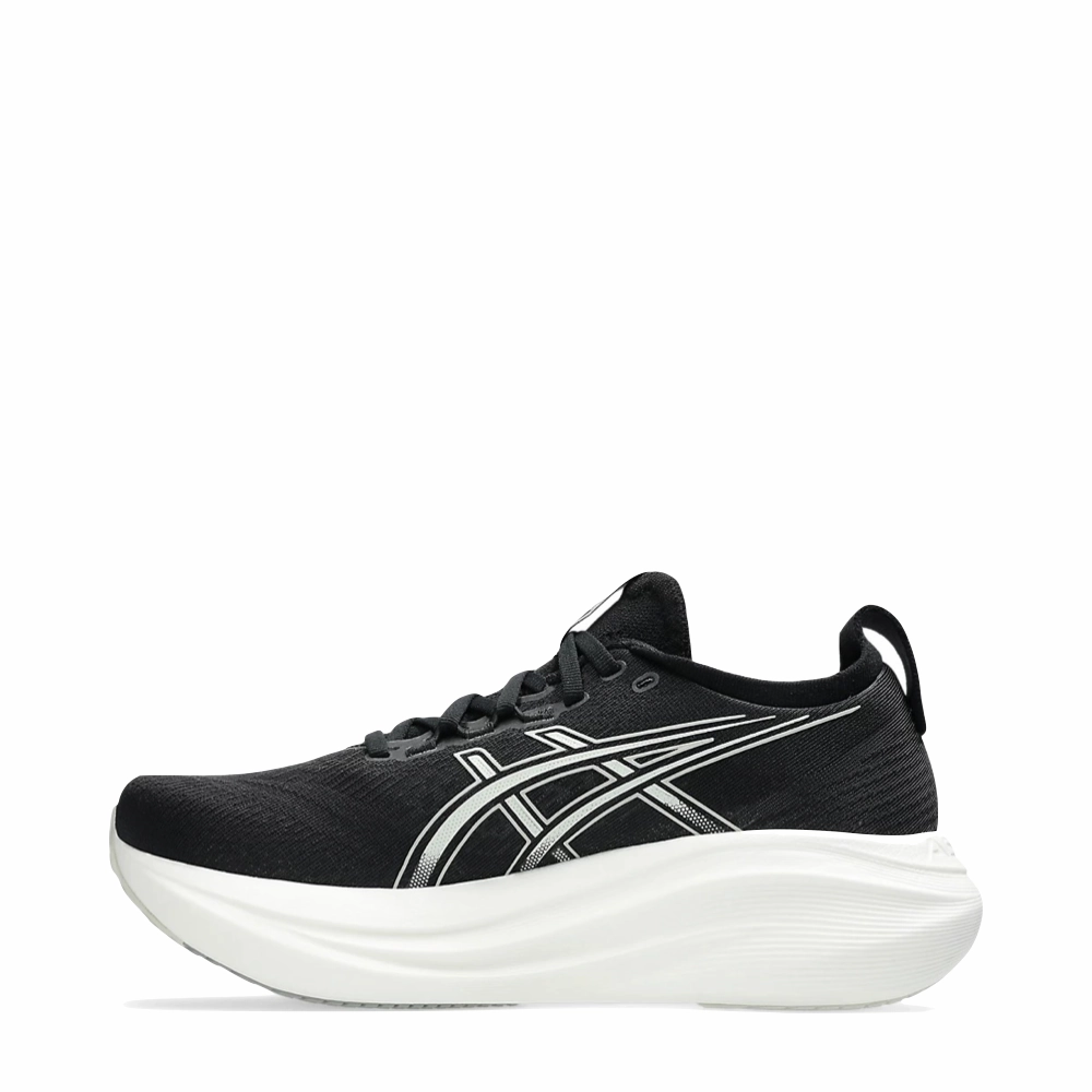 Cozy Interior Cozy Motion Asics Women's Gel Nimbus 27 Sneaker in Black/Lake Grey