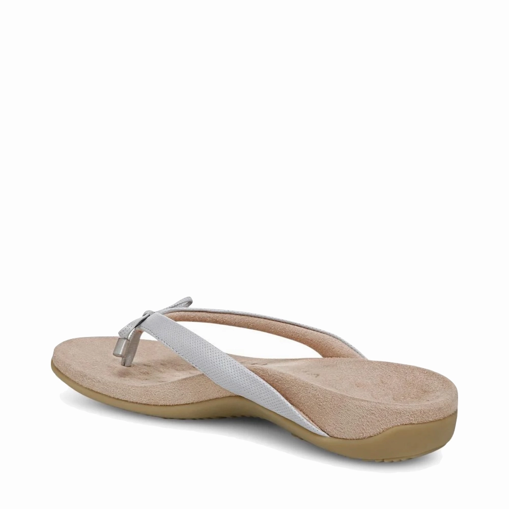 Vionic Women's Bella II Toe Post Flip Sandal in Vapor Gray Simple Feel Breathable Design