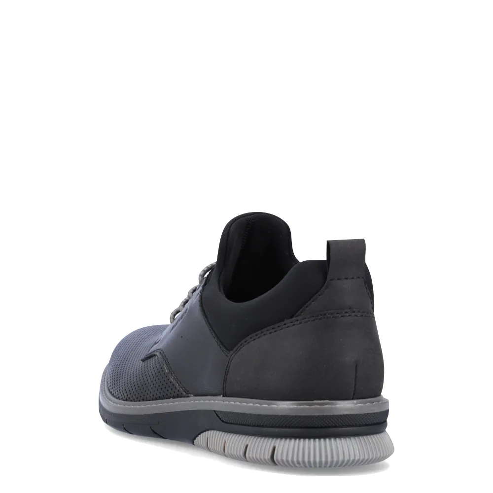 Leather Touch Executive Style Rieker Men's Dustin 54 Bungee Dress Shoe in Black