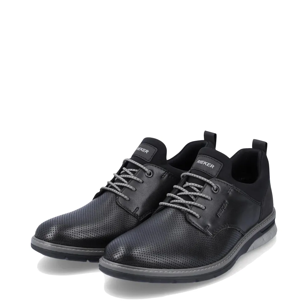 Quiet Mood Classic Style Rieker Men's Dustin 54 Bungee Dress Shoe in Black