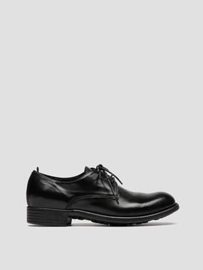 CALIXTE 068 - Black Leather Derby Shoes Metro Step