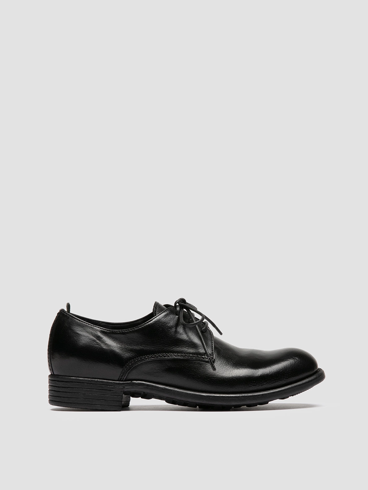 CALIXTE 068 - Black Leather Derby Shoes Metro Step