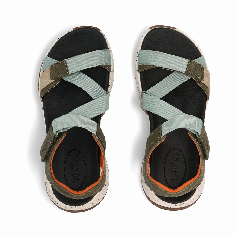 Taos Women's Super Z Sandal in Sage/Olive Multi Chic Simplicity Friend Meet