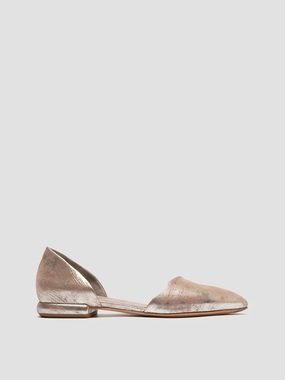 Light Hue SUE 002 - Gold Leather Ballerina Shoes