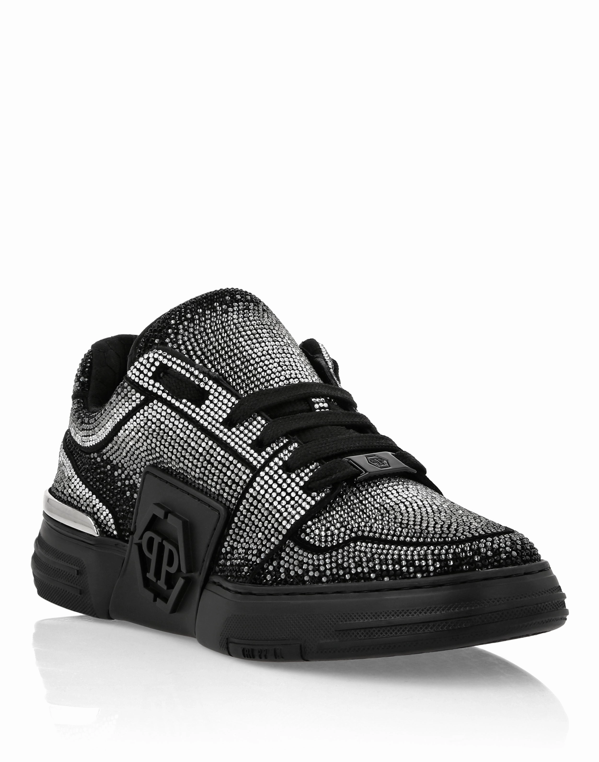 Suede Lo-Top Sneakers Strass Hexagon running with a zipper closure running in a roundabout area shoes