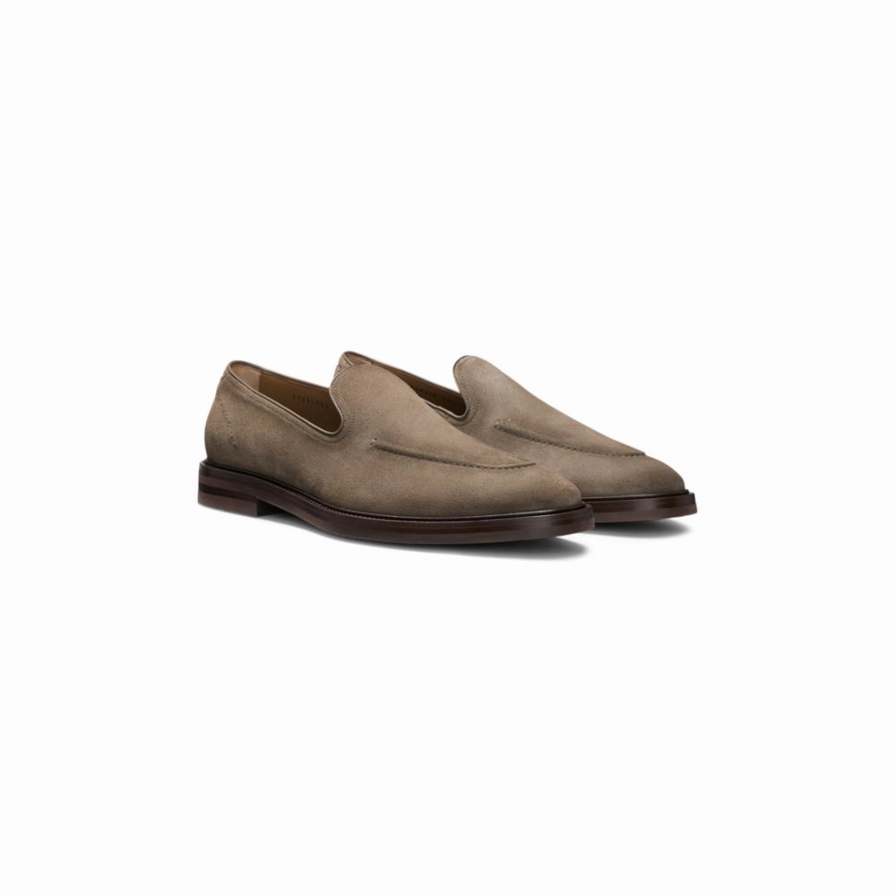 Comfort - innovation racquetball player shoes Suede loafers with leather piping
