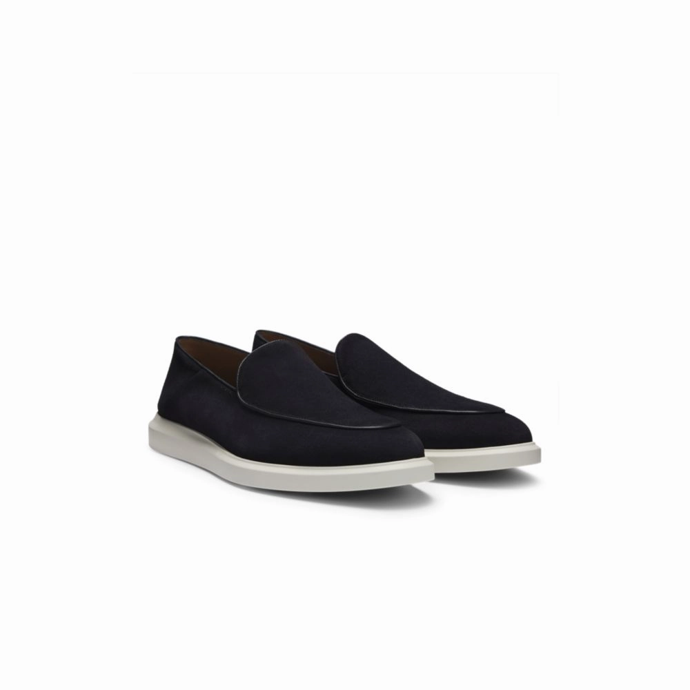 green running shoes sports lover Suede loafers with logo details