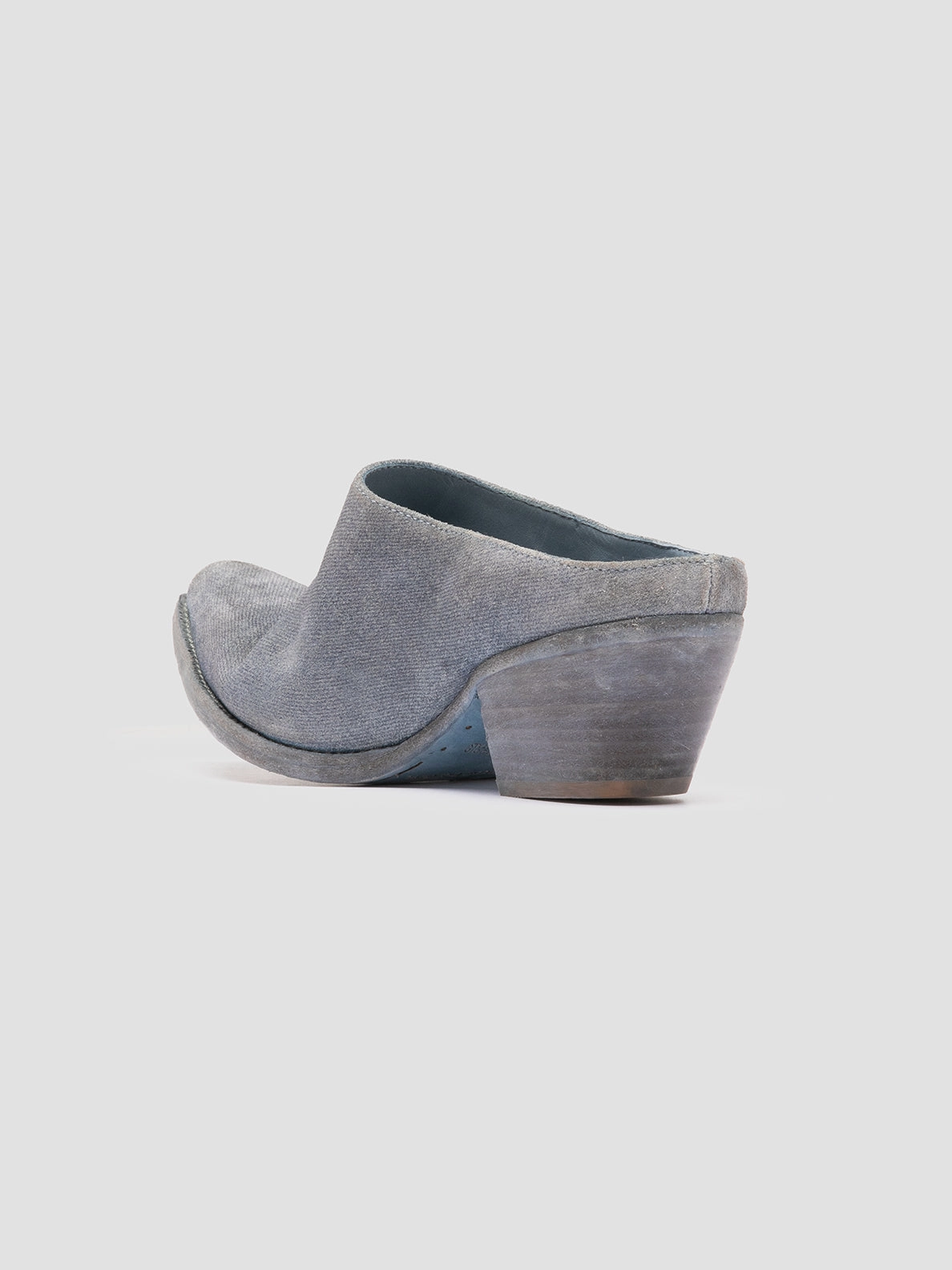 WANDA DD 101 - Blue Suede Mule Buckle Detail Cold Weather
