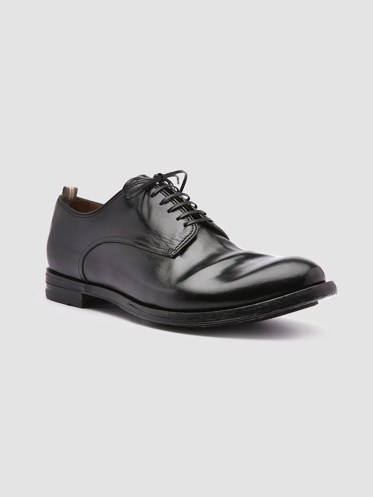 ANATOMIA 012 - Black Leather Derby Shoes Flat Sole quick dry