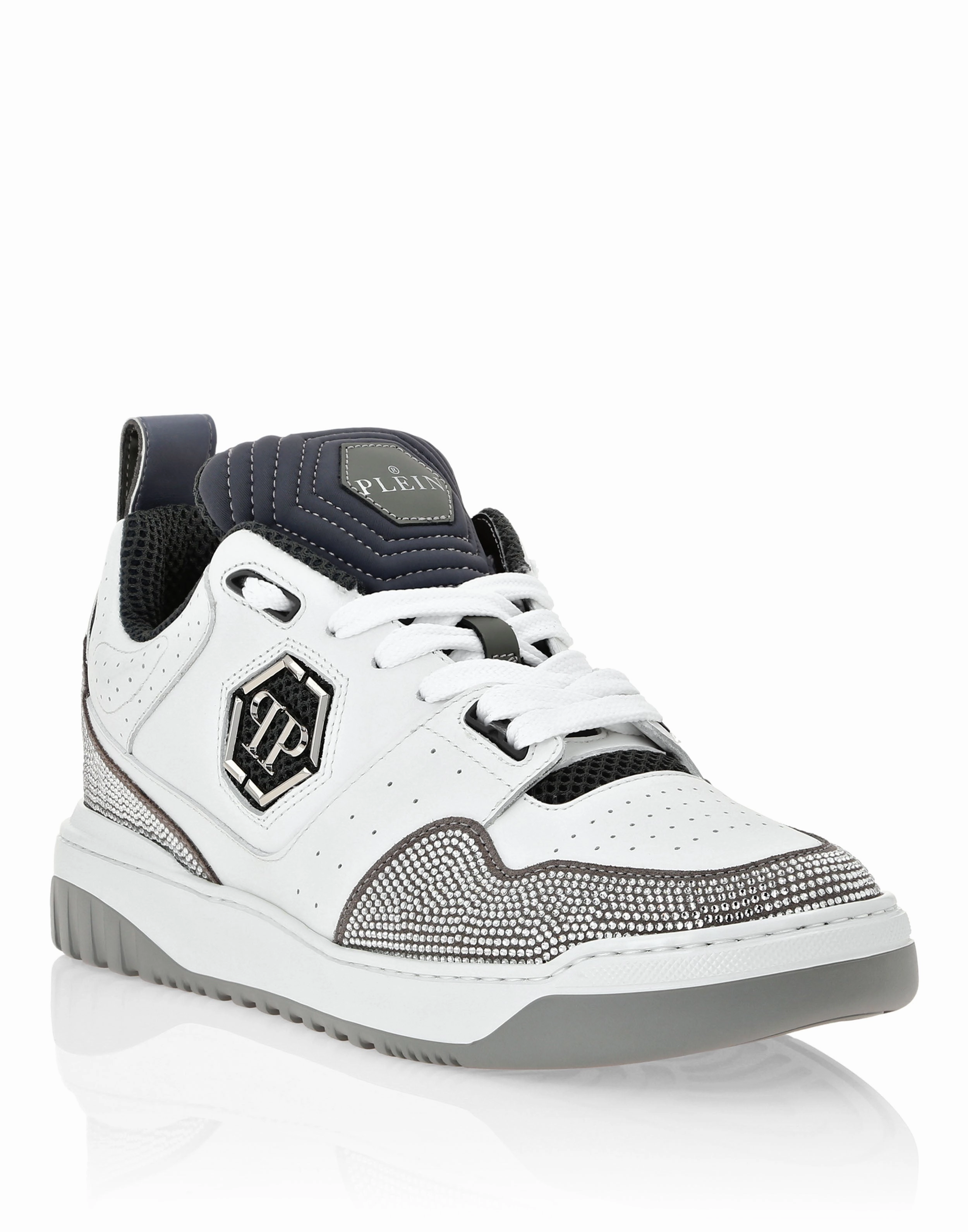 Mix Leather Lo-Top Sneakers Crystal stylish running shoes running in a hot spring area shoes