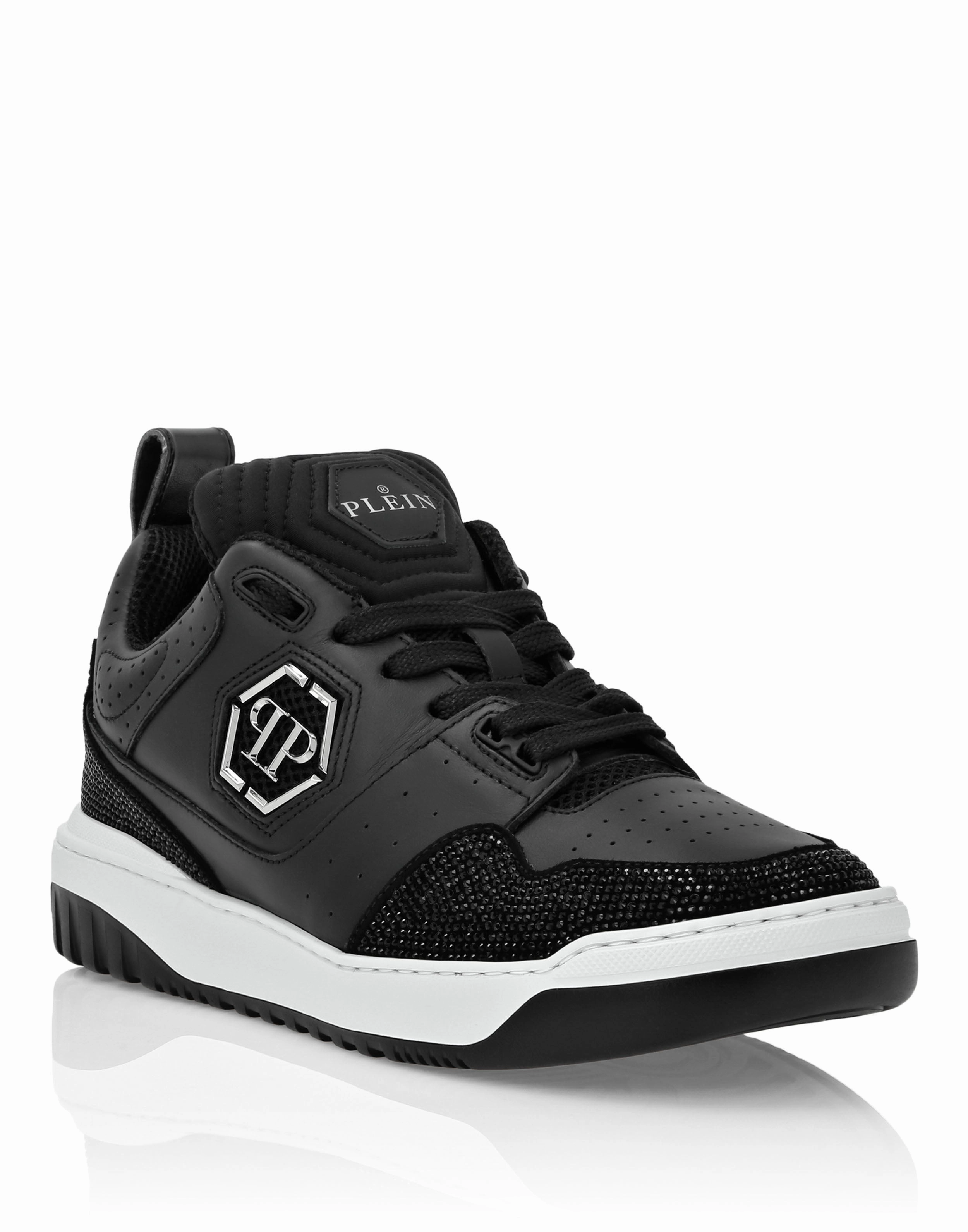 efficient - running grass - running shoes Mix Leather Lo-Top Sneakers Crystal