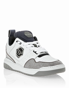 Mix Leather Lo-Top Sneakers Crystal stylish running shoes running in a hot spring area shoes