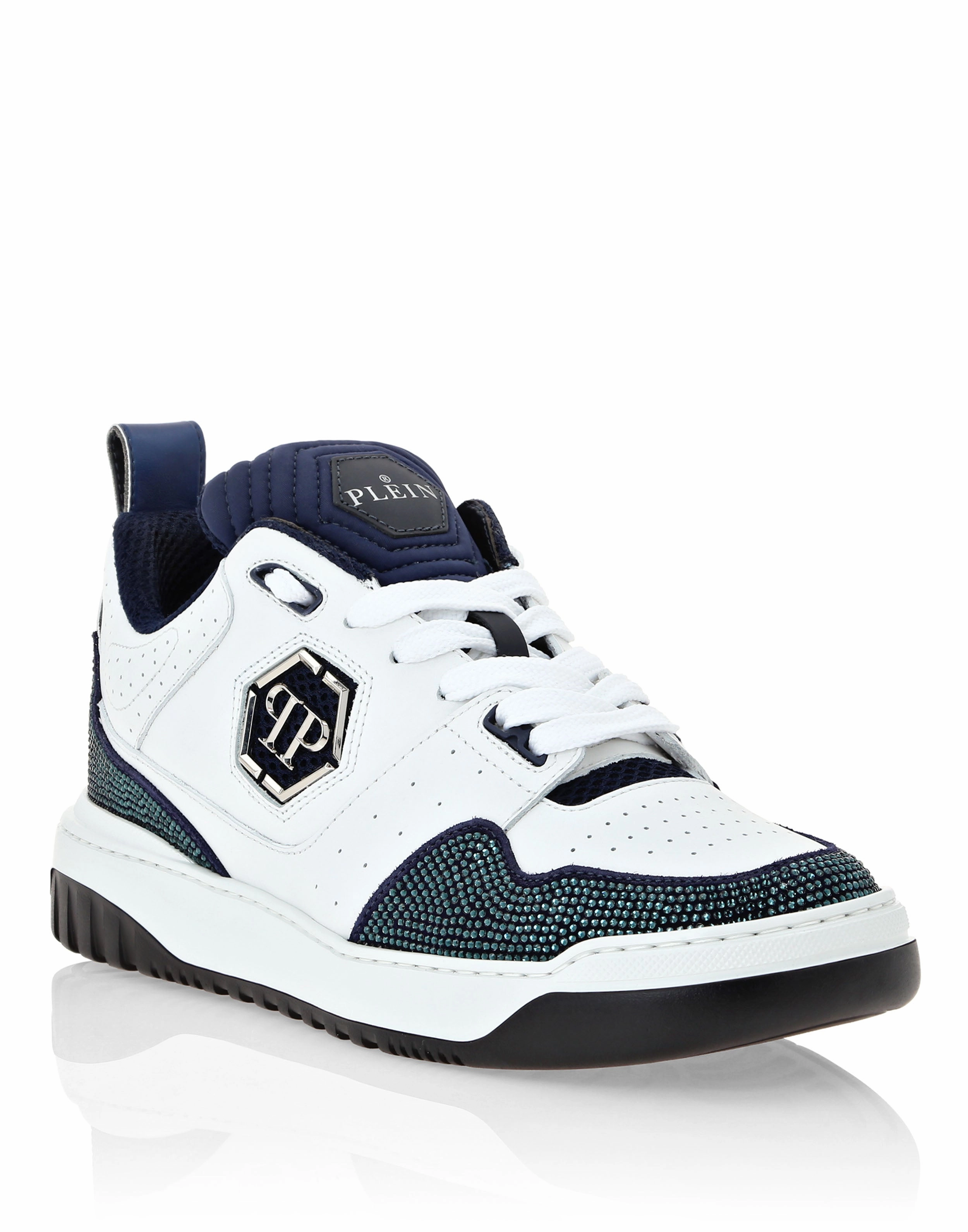 running on downhill shoes Mix Leather Lo-Top Sneakers Crystal