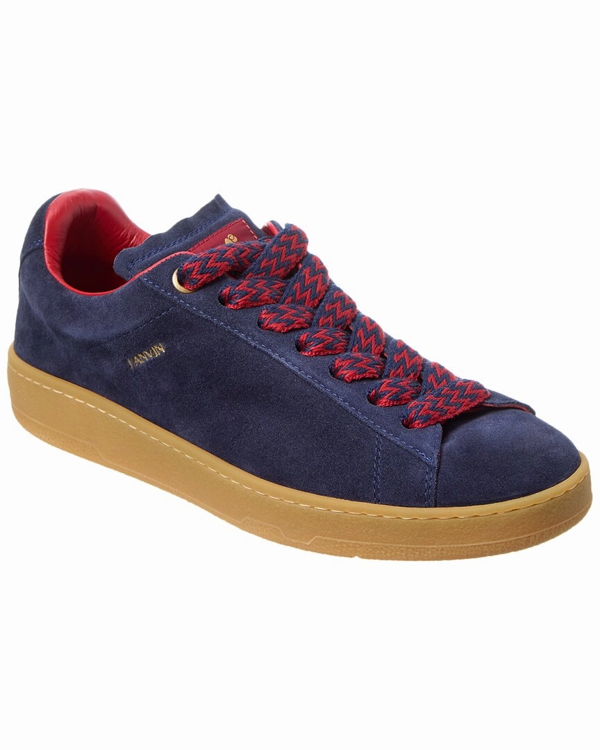 LANVIN Basses Curb Lite Suede Sneaker padded tongue running shoes