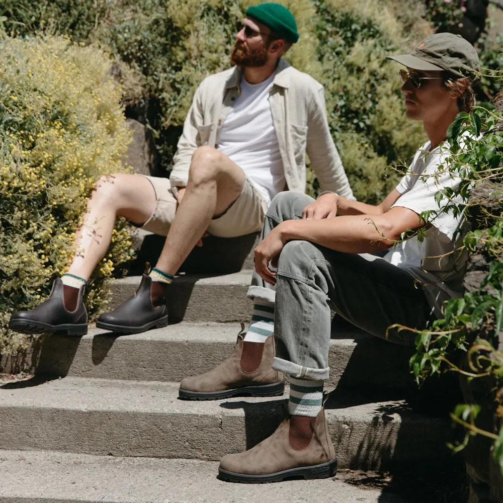 Moisture wicking Modern Twist Blundstone 585 Chelsea Pull On Boot in Rustic Brown