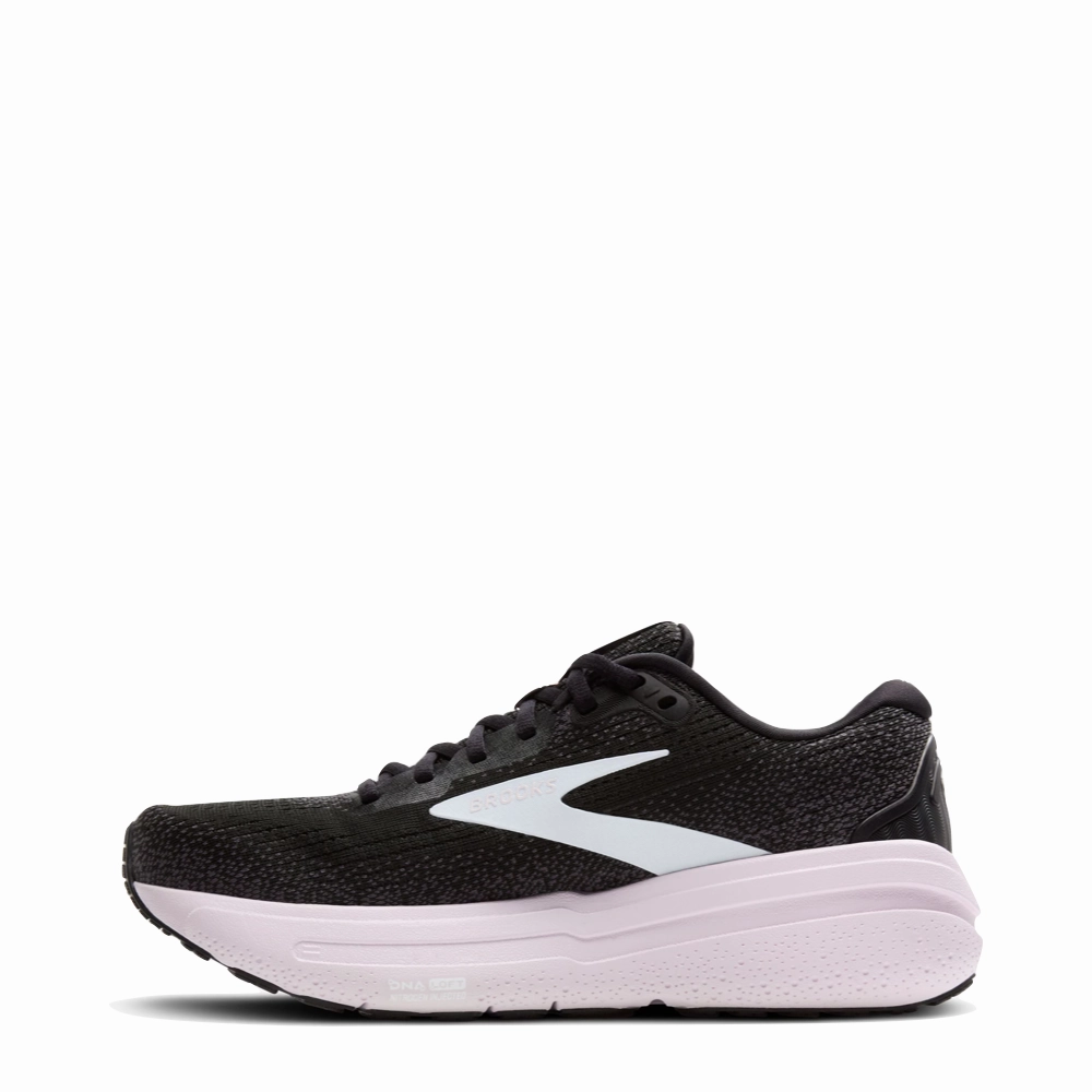 Comfort foam Brooks Women's Ghost Max 2 Sneaker in Black/White/Orchid Ice