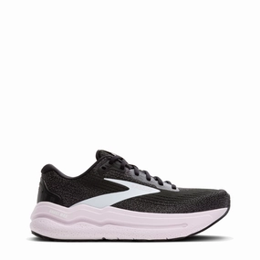 Brooks Women's Ghost Max 2 Sneaker in Black/White/Orchid Ice Tidy Finish On Duty