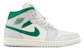 Cross-trainer stylish - design shoes Jordan 1 Mid White Pure Platinum Pine Green