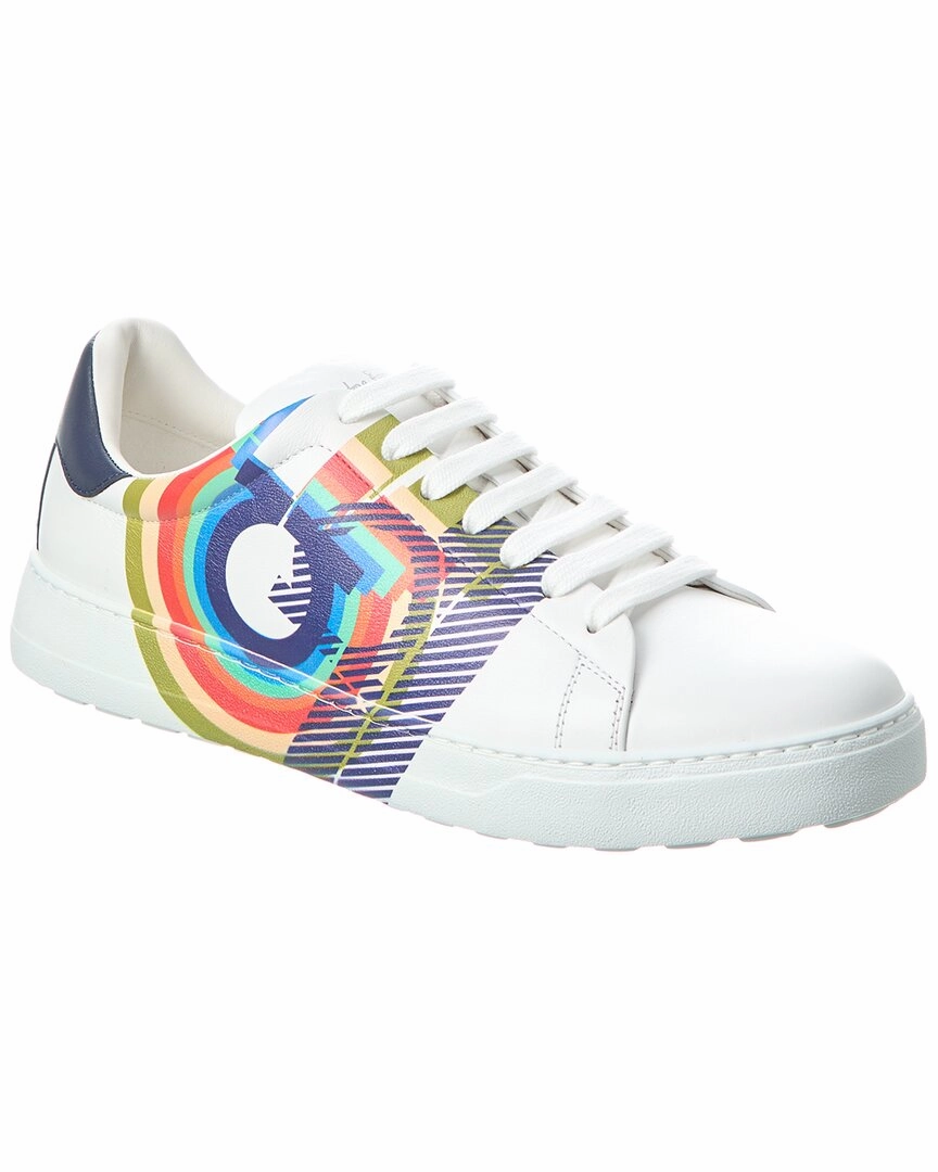 Ferragamo Becker Leather Sneaker running with a running vest trail - runner