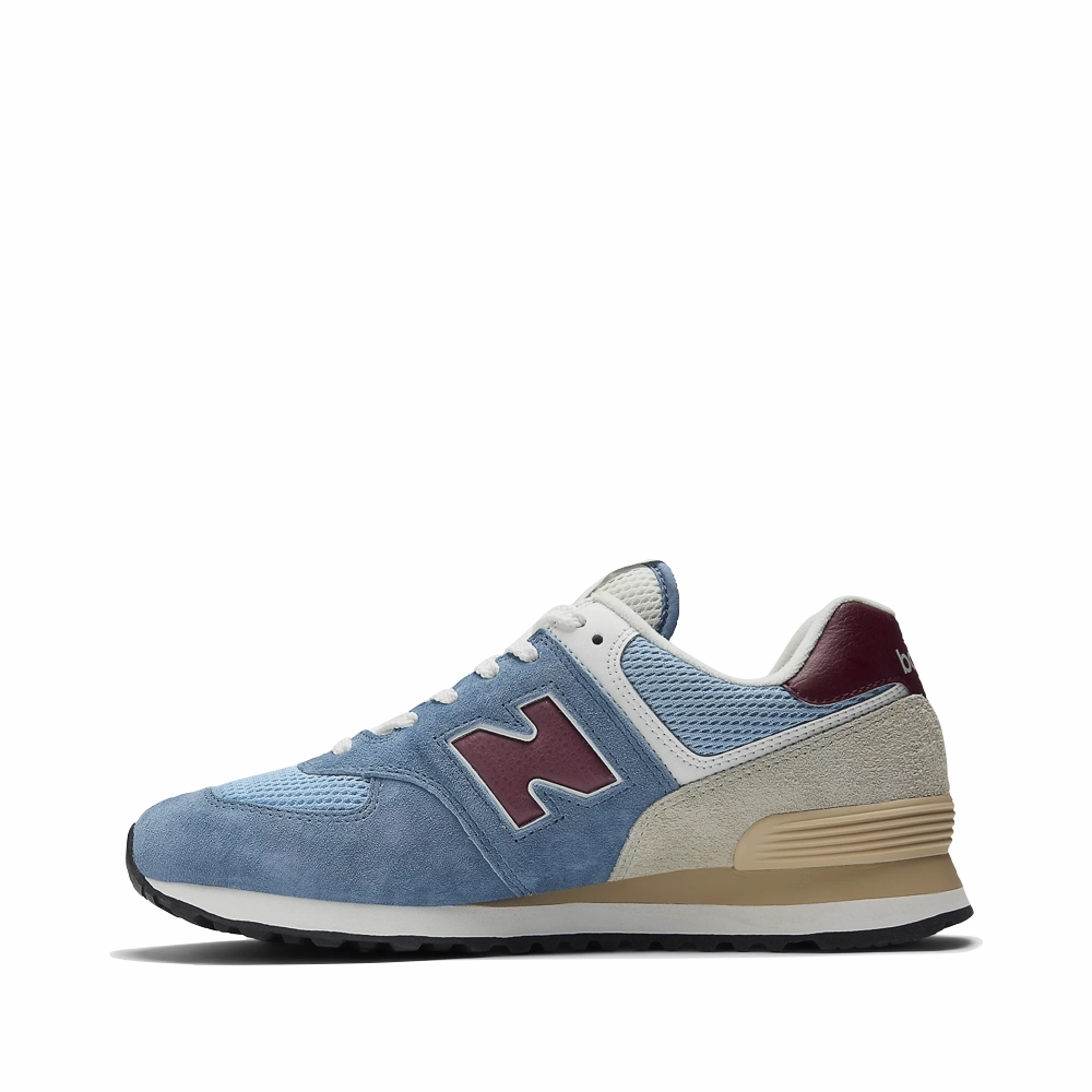 New Balance Women's 574 Sneaker in Shoreline Blue with Stillwater Long Walk