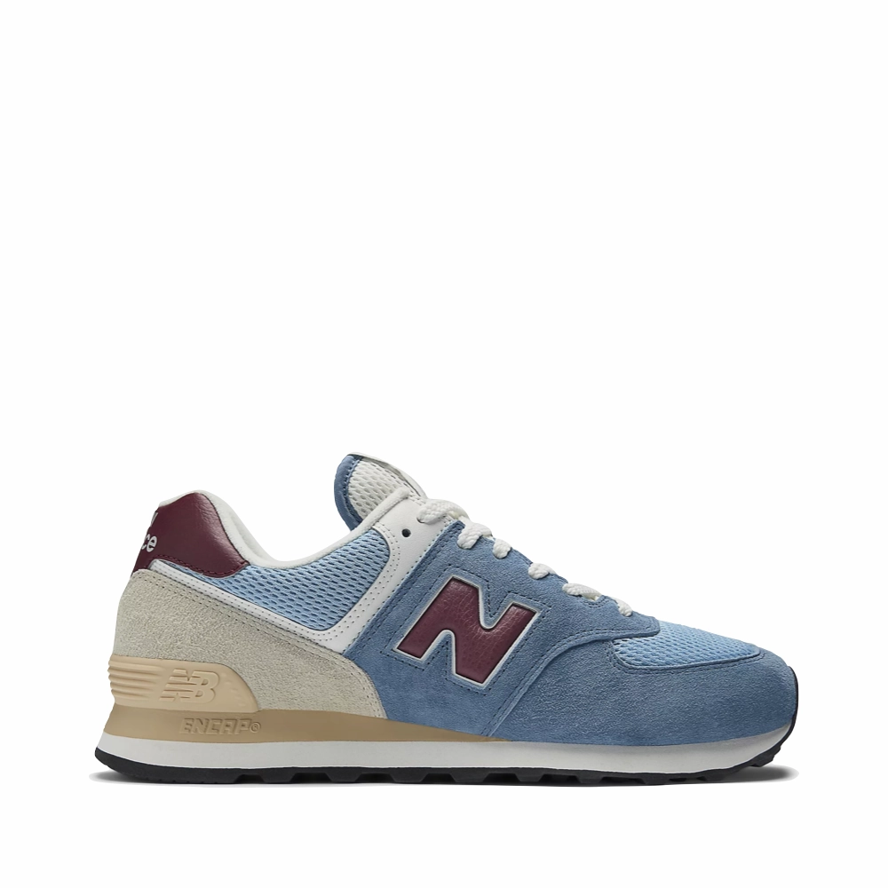New Balance Women's 574 Sneaker in Shoreline Blue with Stillwater Slip   On Style